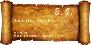 Bartalus Gordon névjegykártya